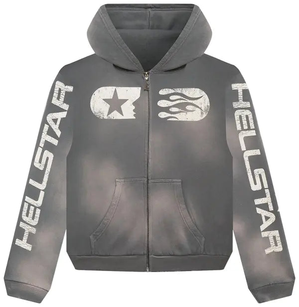 Hellstar Studios Zip Hoodie Grey