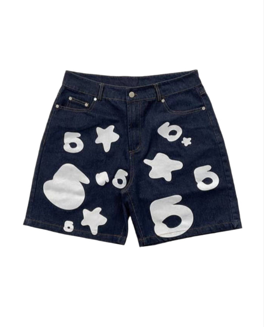 Sp5der Beluga Wash Denim Shorts