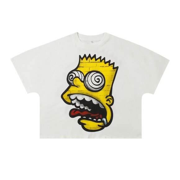 The Simpsons Blutosatire  Short Sleeve T-shirt White